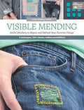 Visible Mending by Jenny Wilding Cardon, book cover showing jeans with an embroidered visible patch